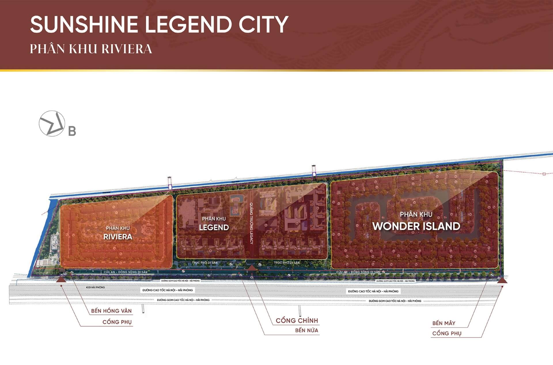 vị trí phân khu riviera dự án sunshine legend city hưng yên