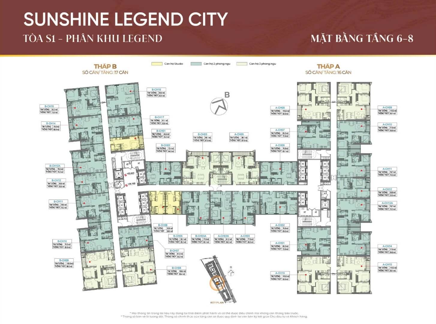 mặt bằng tòa s1 phân khu legend dự án sunshine legend city hưng yên