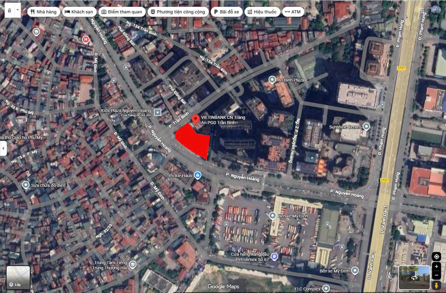 vị trí dự án sunshine continental trần bình